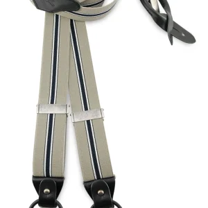 Luxe bretels handgemaakt Stripe - Beige