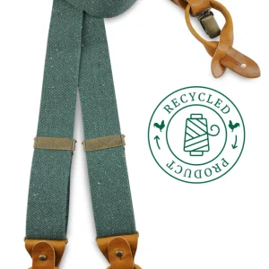 Luxe Bretels handgemaakt Richy Groen Recycled