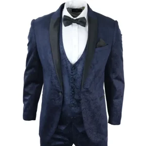 Smoking navy velvet paisley