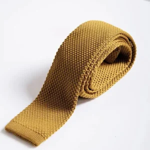 Stropdas Marc Darcy mustard knitted