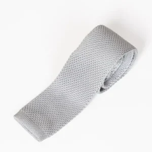 Stropdas Marc Darcy Silver Grey Knitted