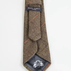 Stropdas Marc Darcy Tan Multi Tonal Check Print Tweed