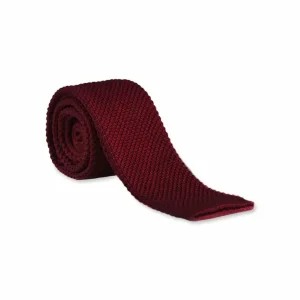 Stropdas wine gebreid - Garrison Limited wine red