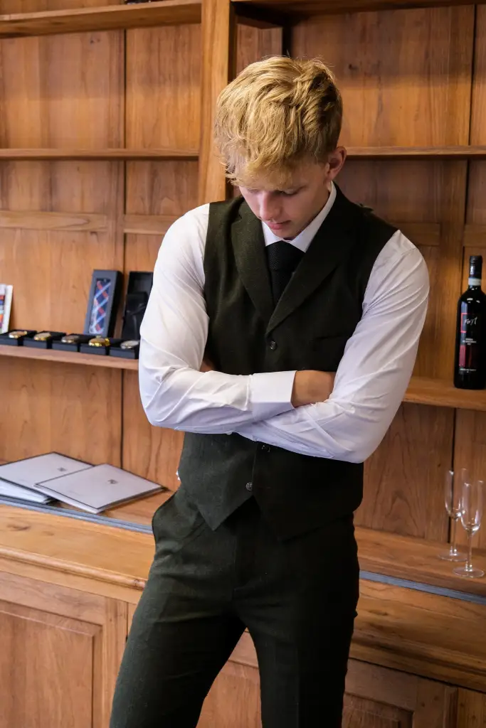 CASTLESON Chief - Heren pak Moss tweed - Afbeelding 5