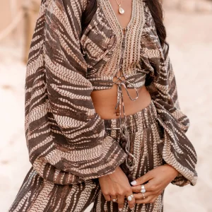 Crop Top Emika Brown Print