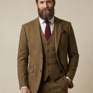 Driedelig Heren Kostuum - Cavani Thomas Brown